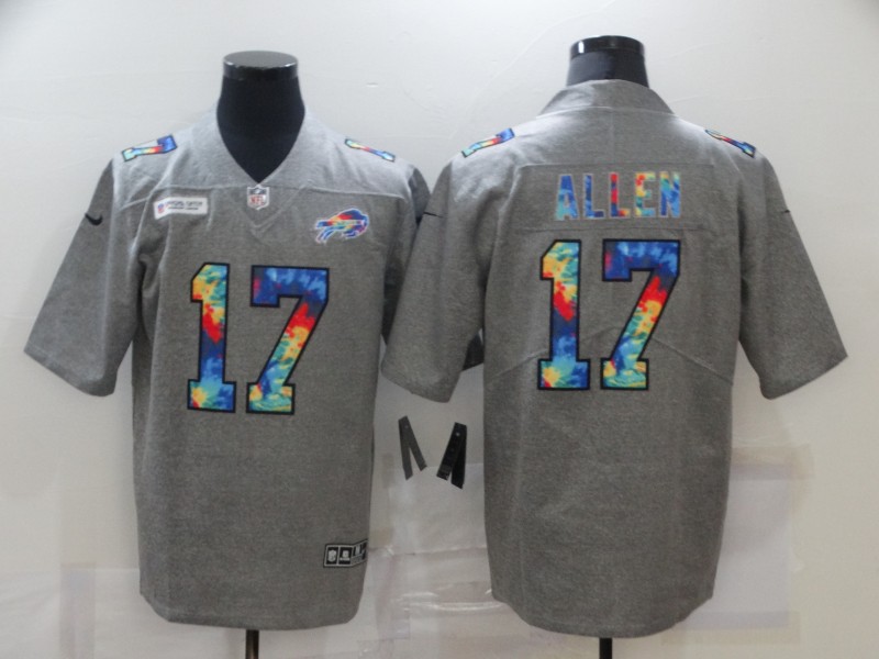 Men's Buffalo Bills #17 Josh Allen 2020 Grey Crucial Catch Limited Stitched Jersey